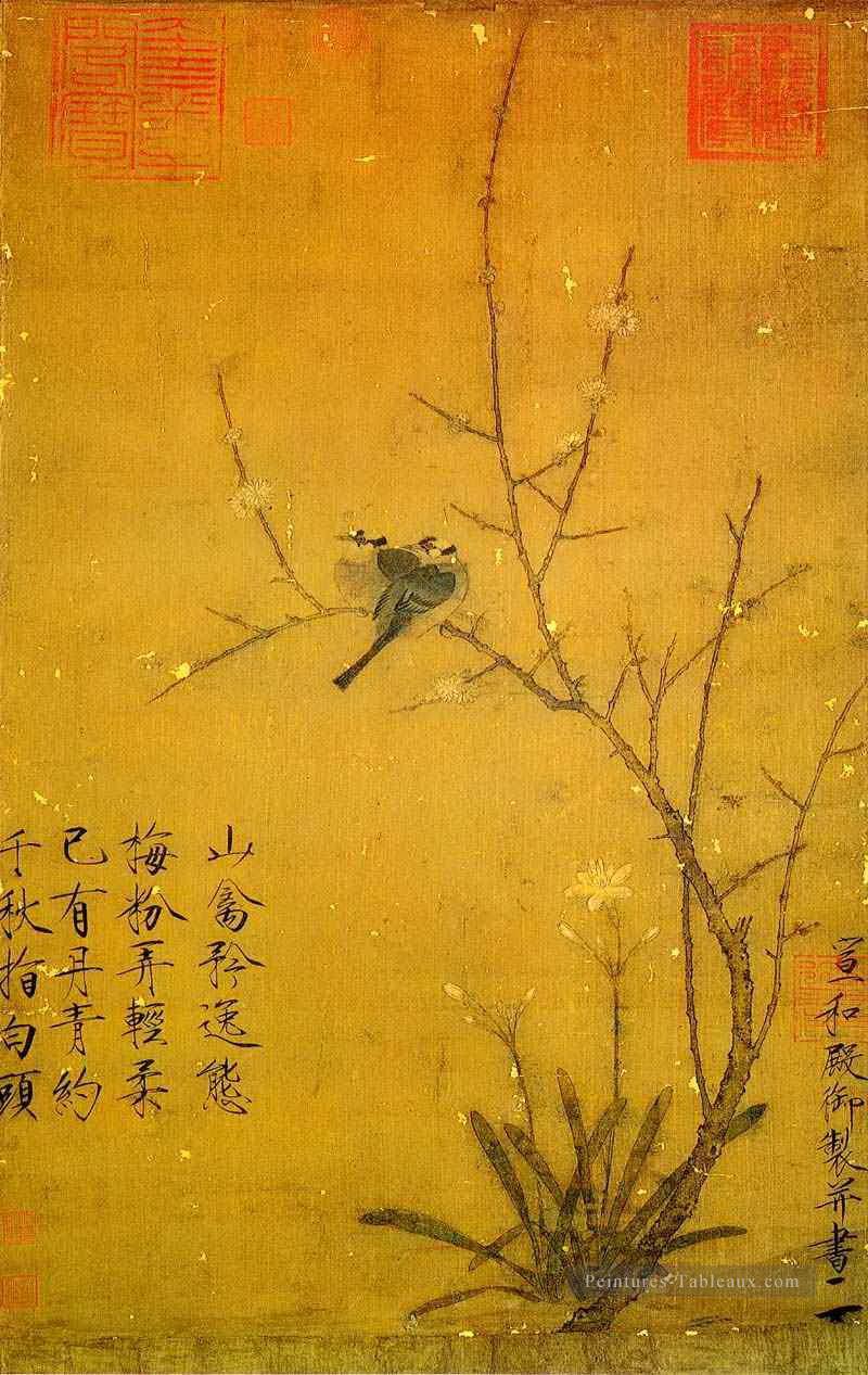 prune et oiseaux vieux Chine encre Peintures à l'huile